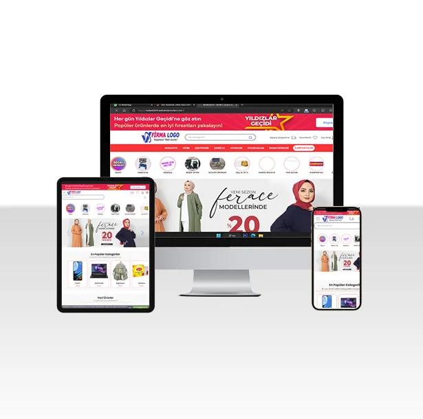 E-Ticaret Tesettür Giyim Paketi Red